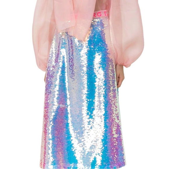 New ICEBERG Shimmering Sequin Midi Skirt - new with tags - EU 40 (Size 6) - Picture 9 of 11